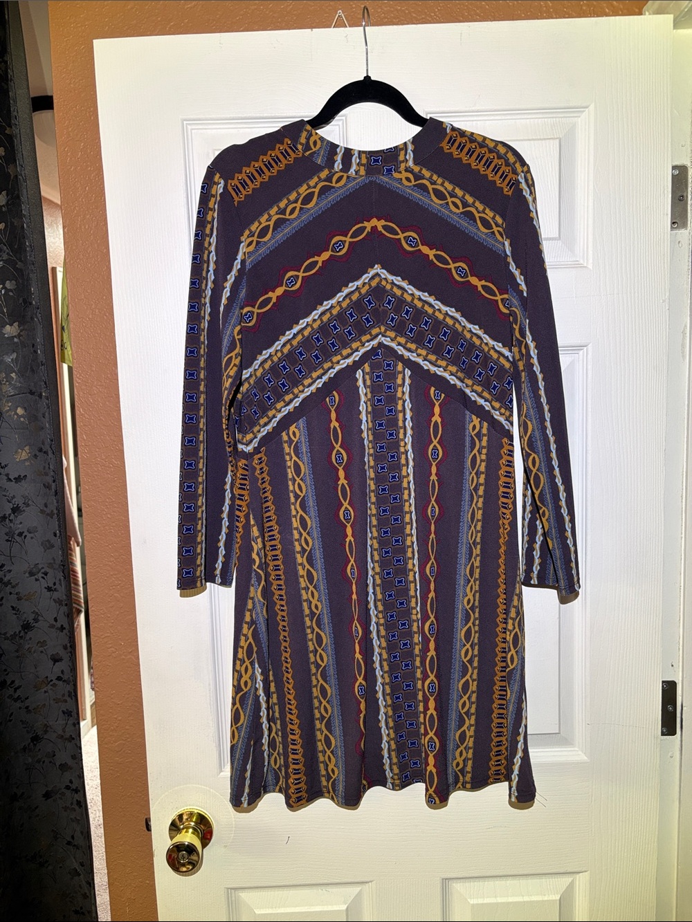 Free People Long Sleeve Patterned A-Line Dress